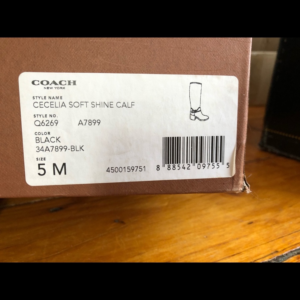 Women’s Size 5 soft black leather Coach boots